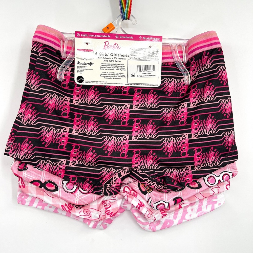 Barbie 4pk girlshorts handcraft athletic underwear pink boy shorts undies 6 - Picture 7 of 8